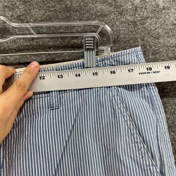 5/$45 J. Crew Shorts Men 34 Blue Striped Mid Rise Bermuda Flat Front Cotton - Picture 5 of 9